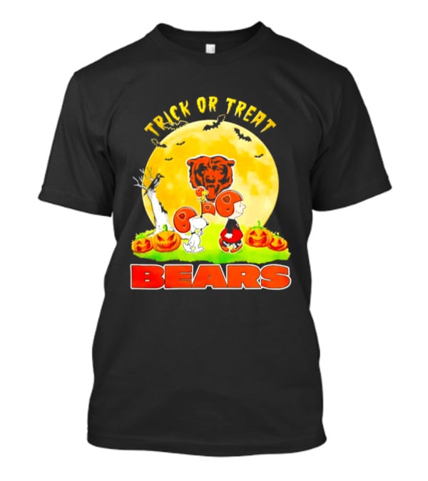 Chicago Bears Peanuts Halloween Trick Or Treat Pumpkins T-Shirt