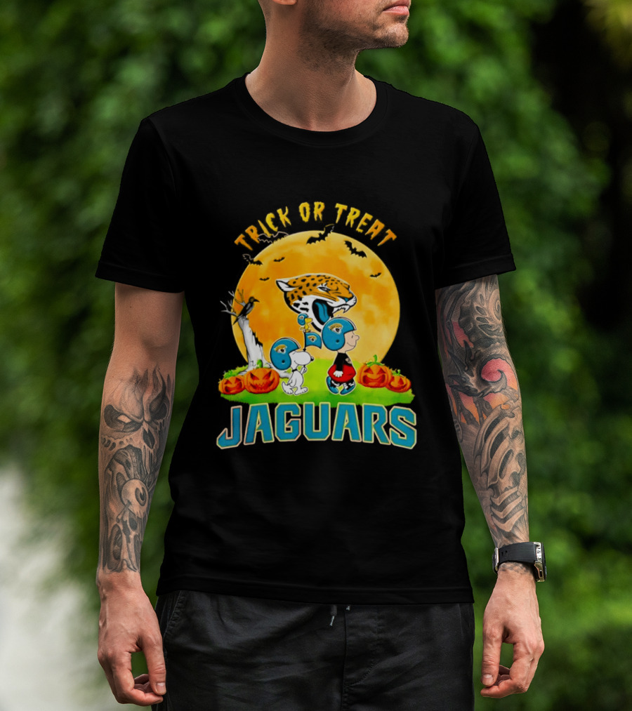Trick Or Treat Jacksonville Jaguars Peanuts Halloween Abbey Road 2026 T-Shirt