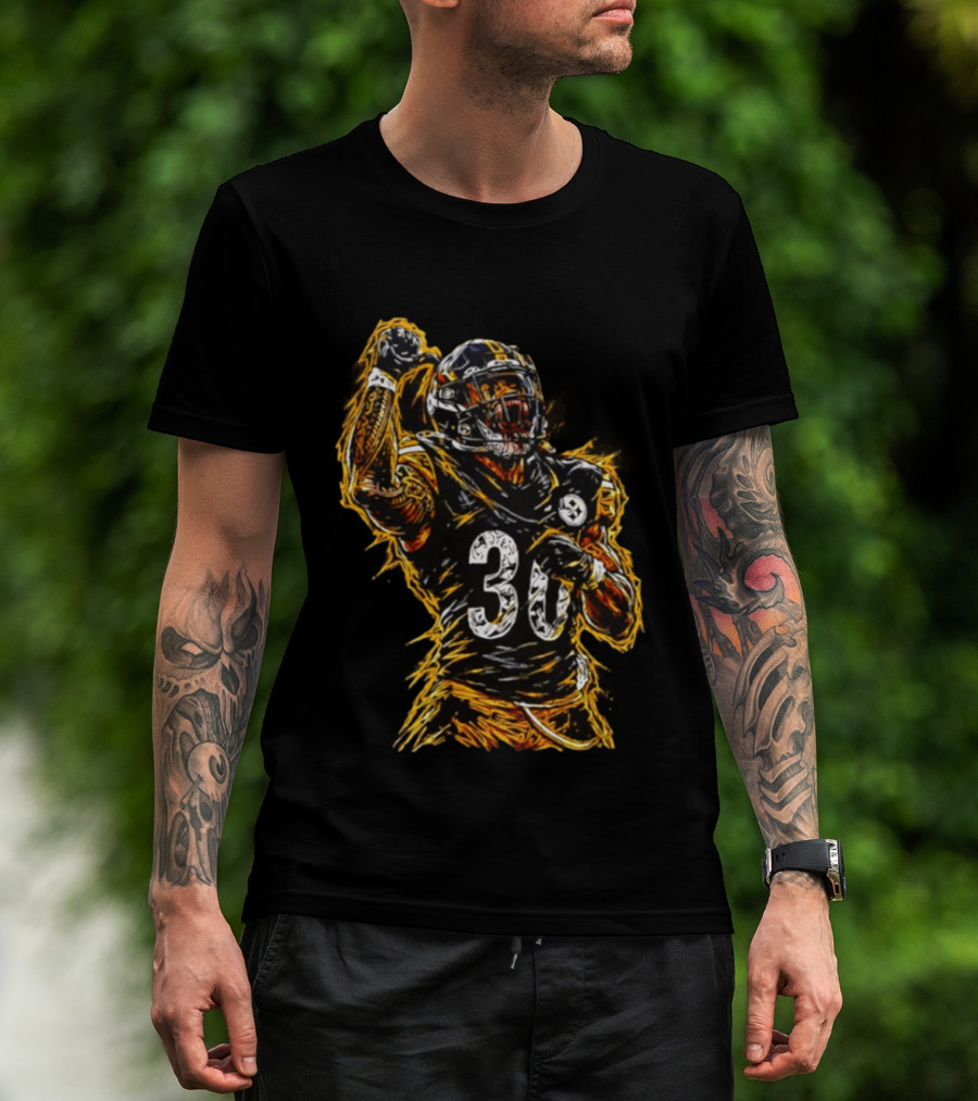 Pittsburgh Steelers Jaylen Warren 30 Scream NFL Football Player T-Shirt
