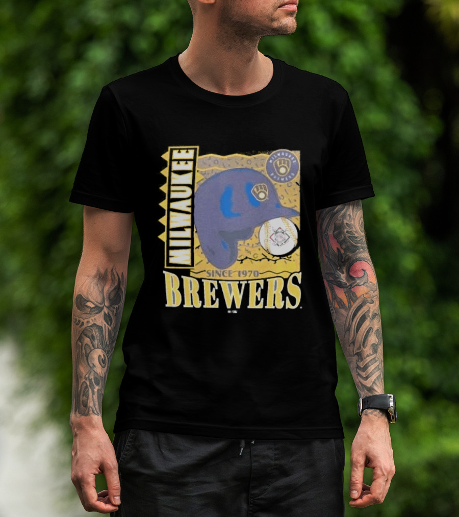 Milwaukee Brewers Since 1970 Helmet T-Shirt