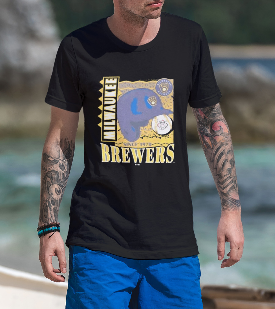 Milwaukee Brewers Since 1970 Helmet T-Shirt