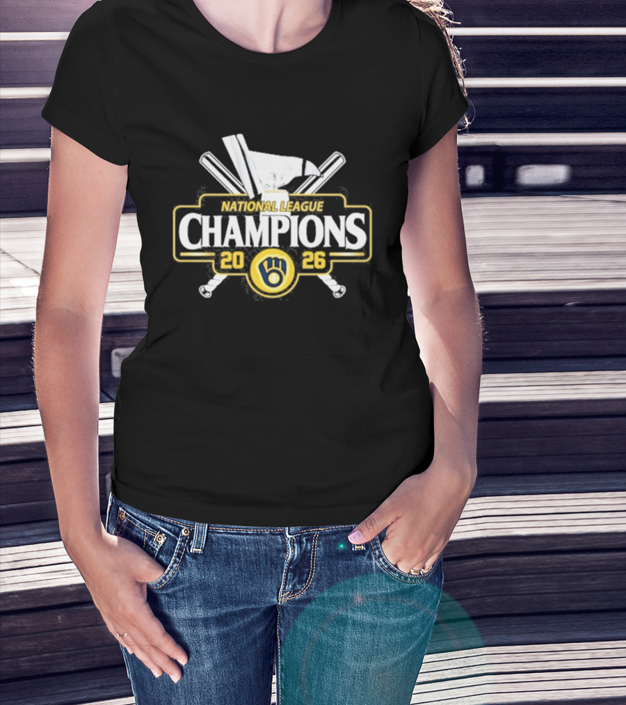 Milwaukee Brewers 2026 National League Champions Baseball Trophy T-Shirt