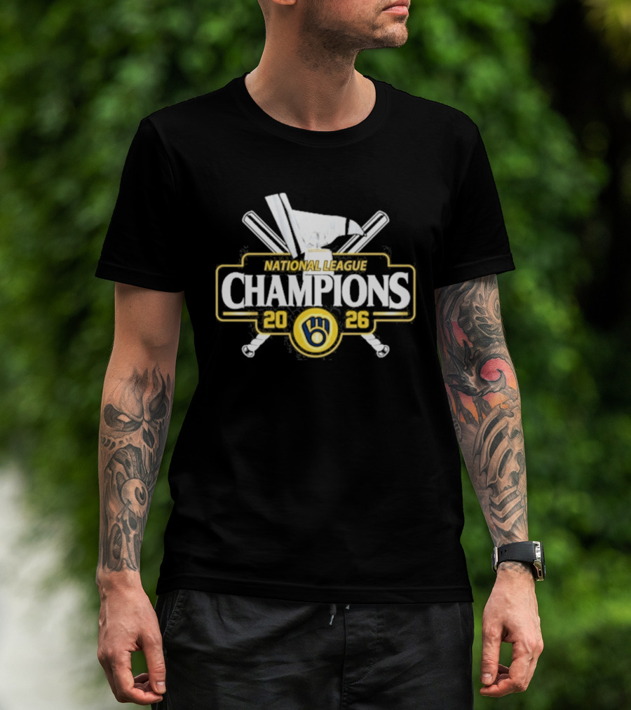 Milwaukee Brewers 2026 National League Champions Baseball Trophy T-Shirt
