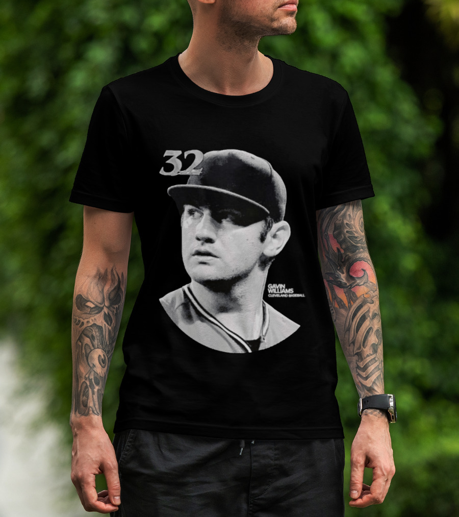 Gavin Williams 32 Cleveland Guardians Vintage Lineage Series T-Shirt