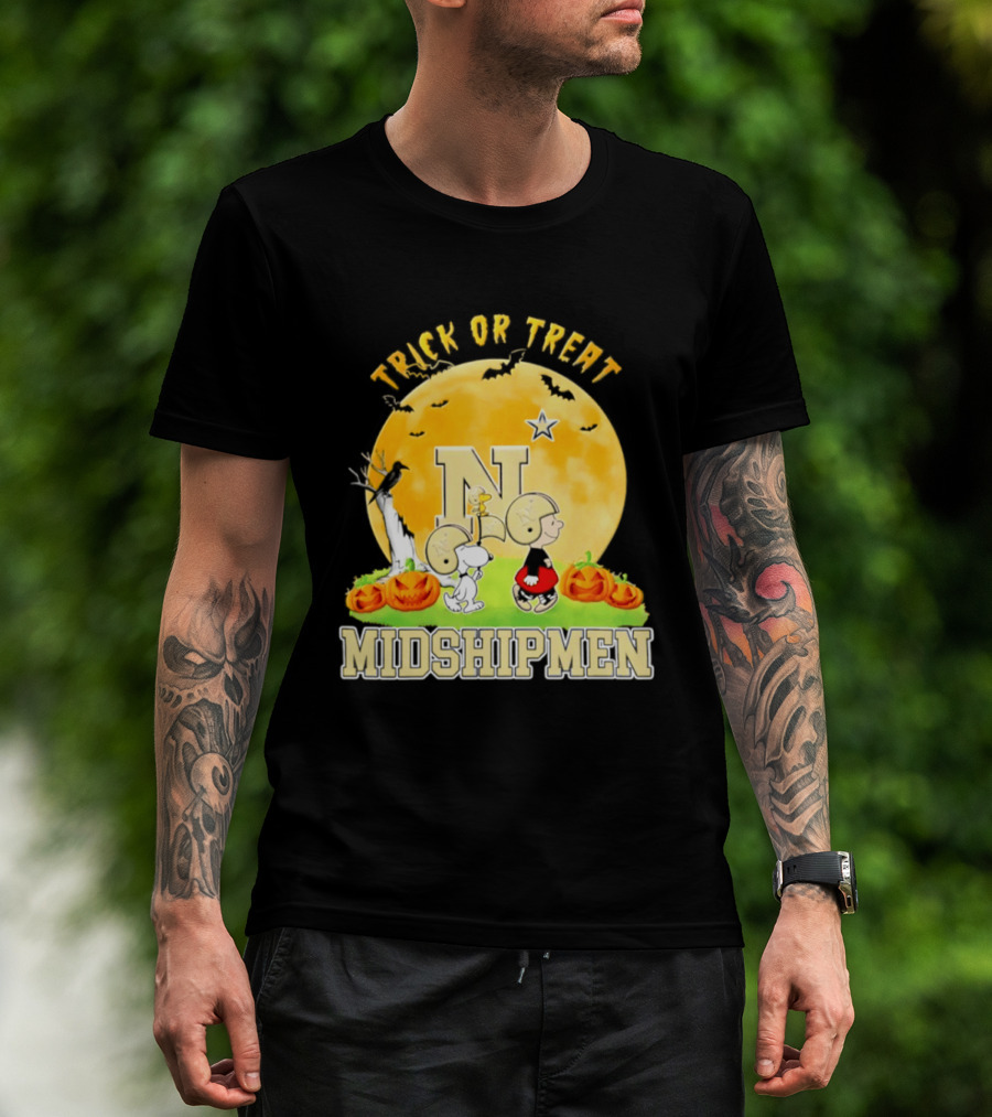 Navy Midshipmen Peanuts Trick Or Treat Halloween 2026 T-Shirt