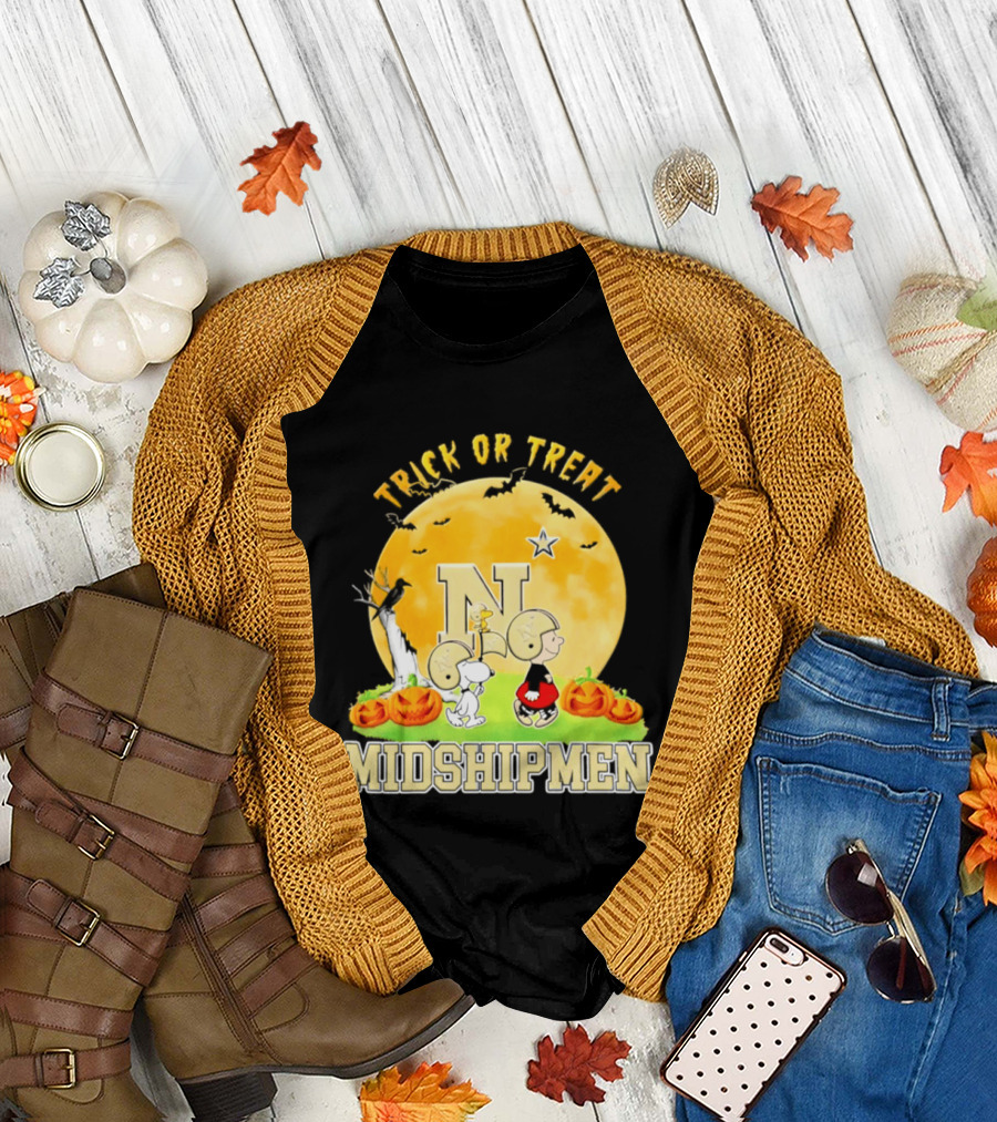 Navy Midshipmen Peanuts Trick Or Treat Halloween 2026 T-Shirt