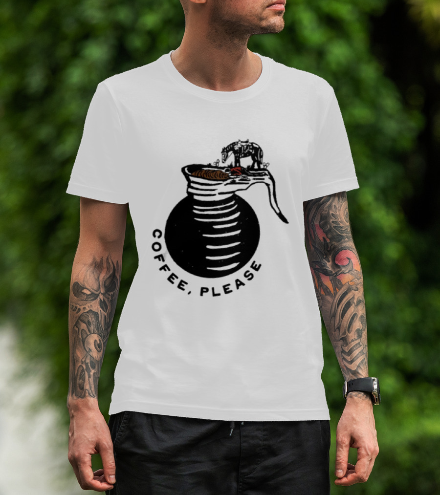 Coffee Please Cowboy And Horse Western Pot T-Shirt