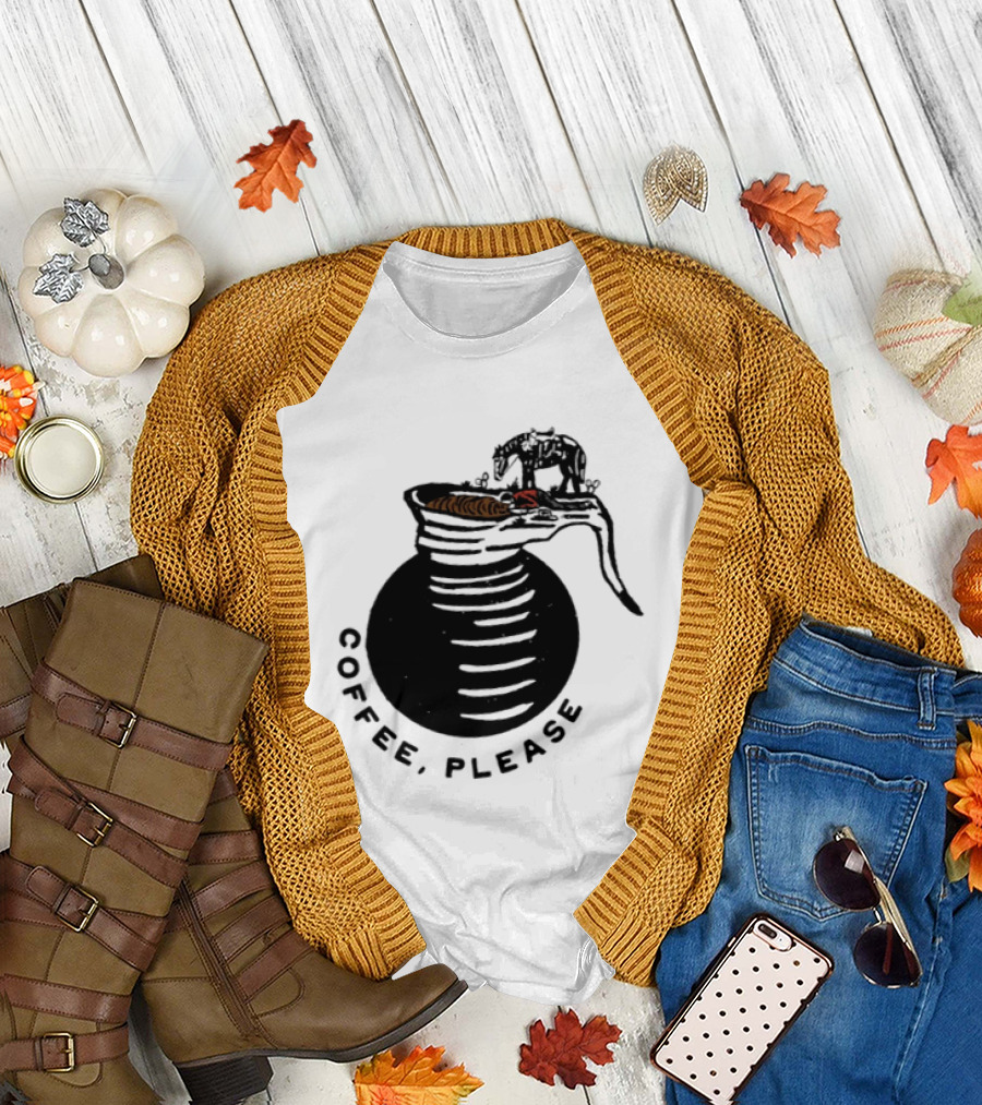 Coffee Please Cowboy And Horse Western Pot T-Shirt