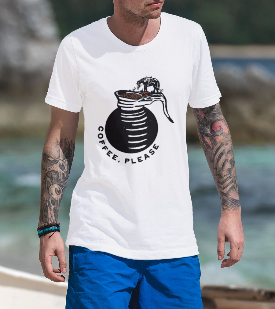 Coffee Please Cowboy And Horse Western Pot T-Shirt