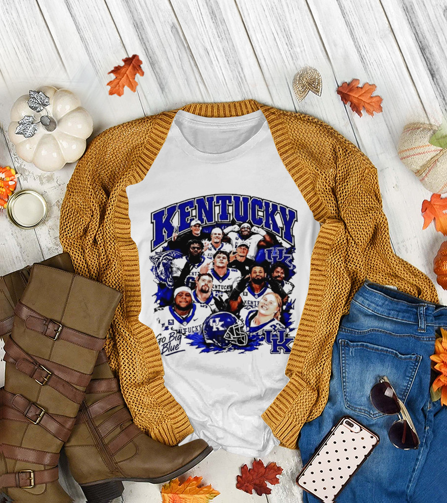 Kentucky Wildcats Go Big Blue Team UK Football Players T-Shirt