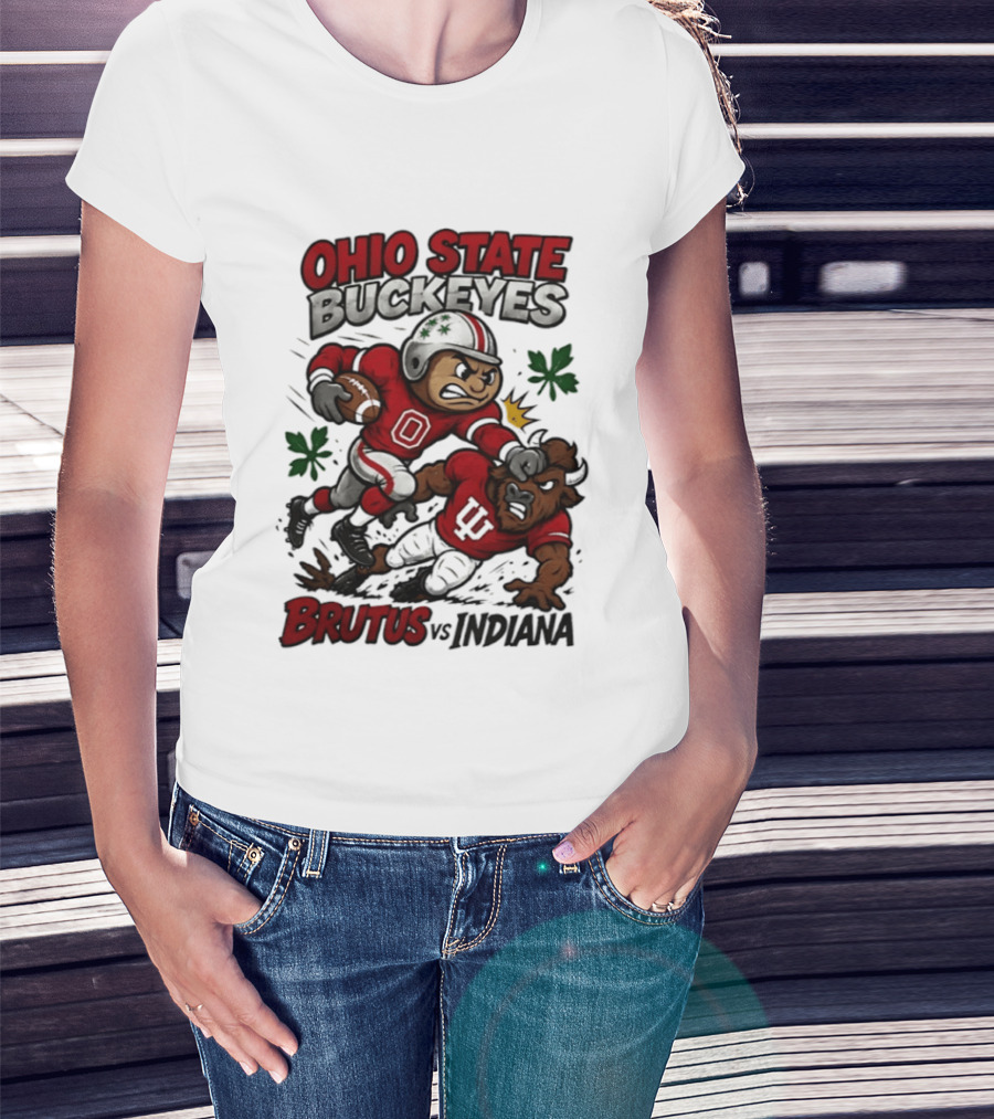 Ohio State Buckeyes Brutus Vs Indiana Hoosiers Rivals Football Showdown T-Shirt