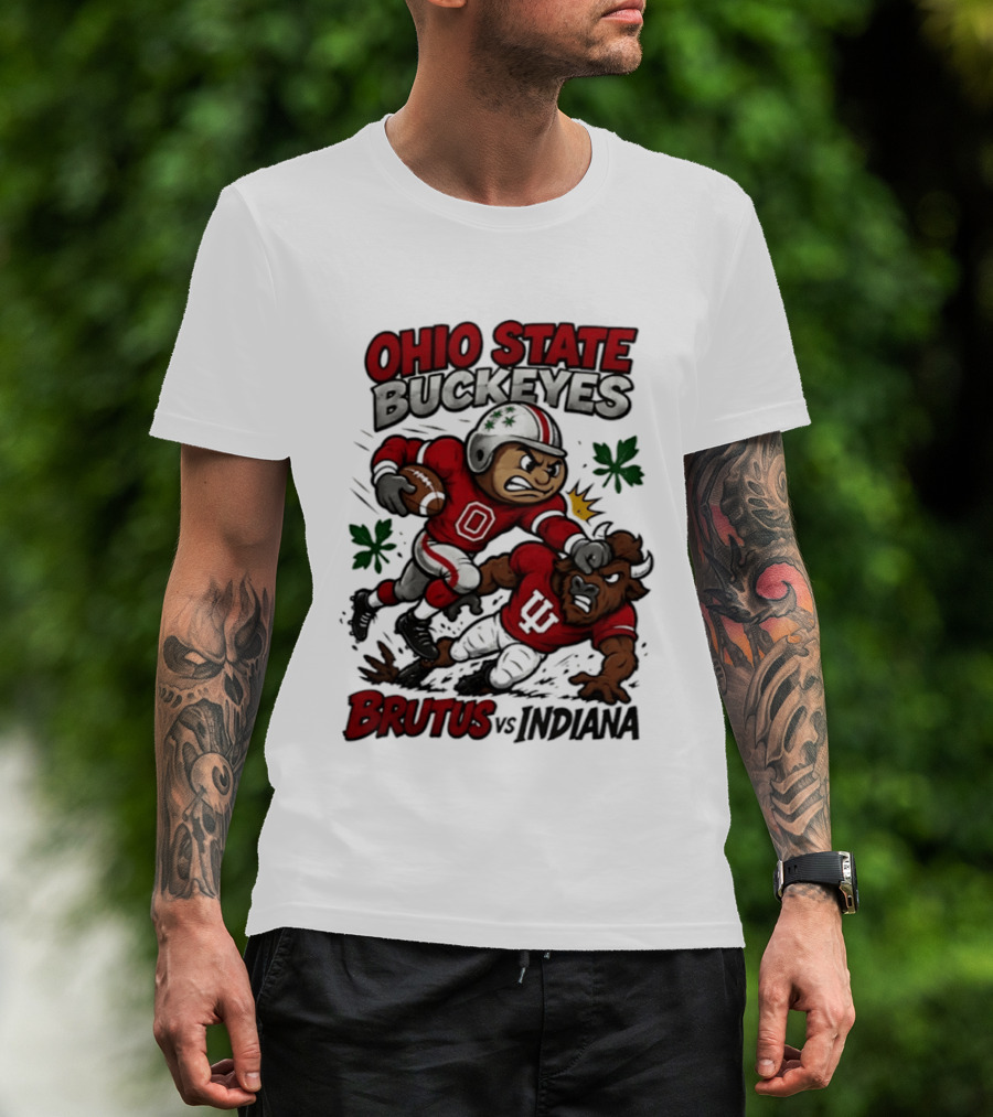 Ohio State Buckeyes Brutus Vs Indiana Hoosiers Rivals Football Showdown T-Shirt