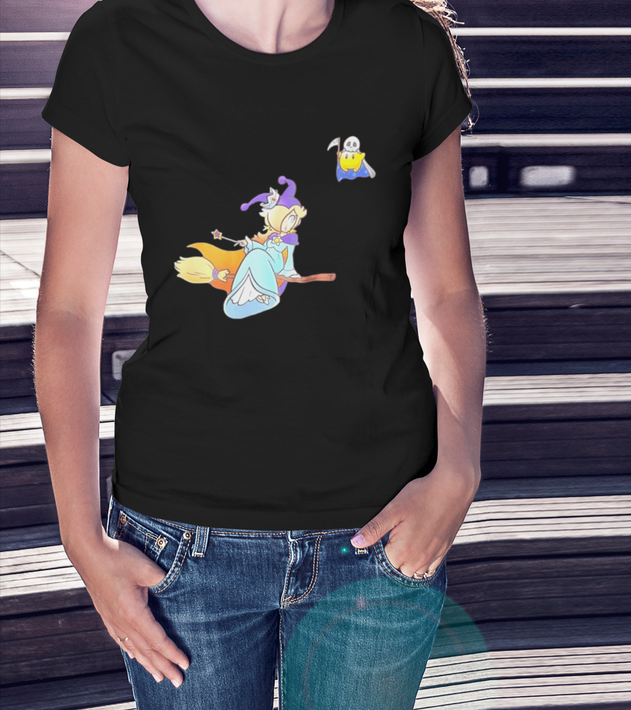 Rosalina Witch Broomstick With Luma Halloween Magic Adventure T-Shirt