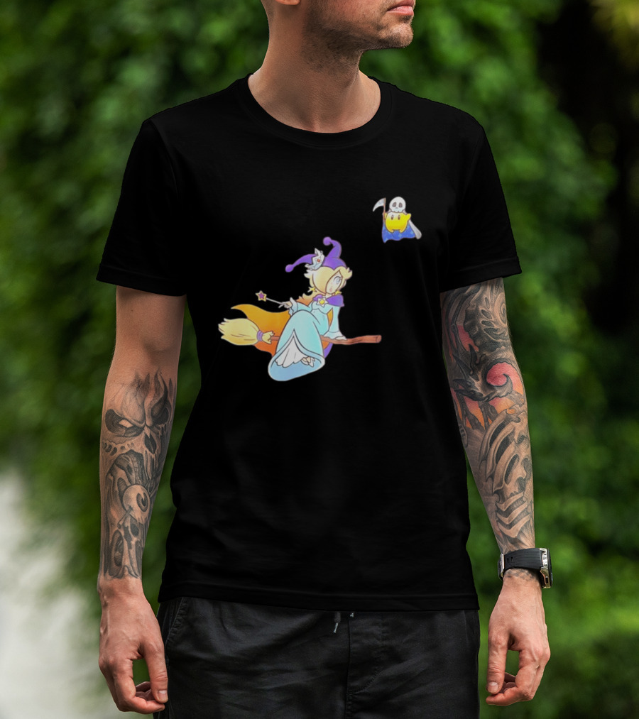 Rosalina Witch Broomstick With Luma Halloween Magic Adventure T-Shirt