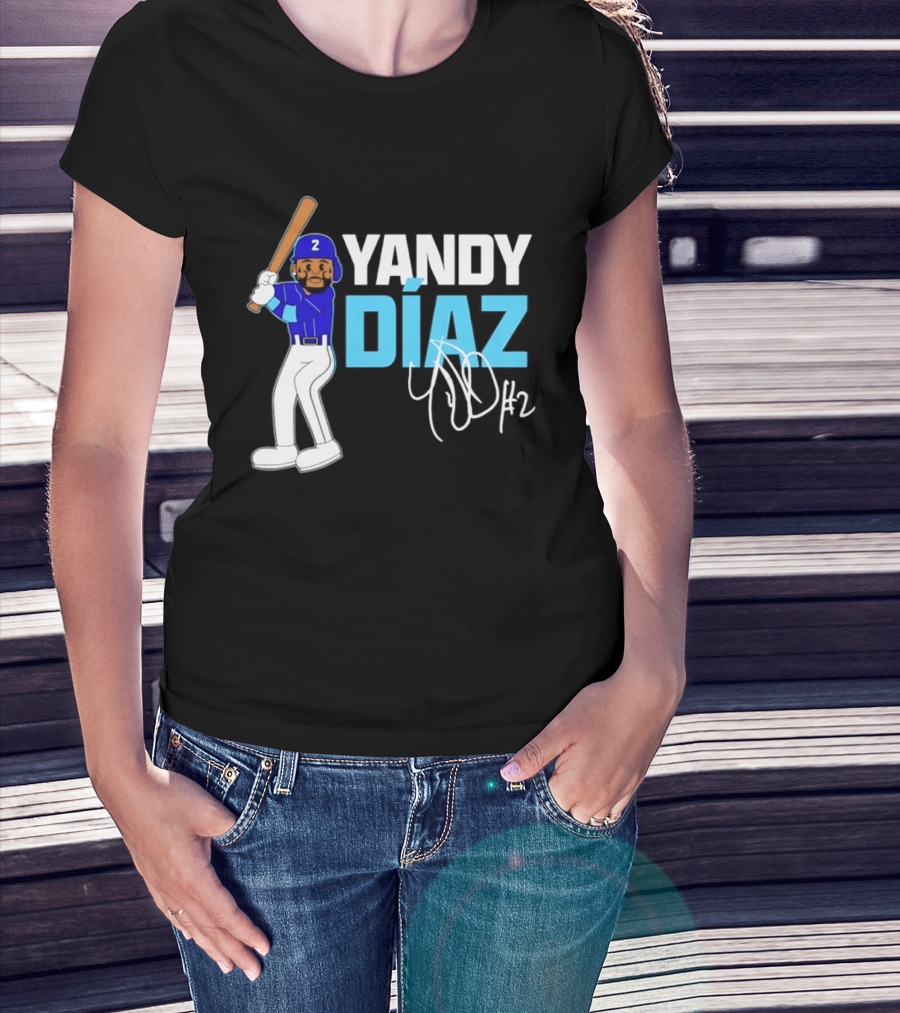 Yandy Diaz Tampa Bay Rays 2026 ALCS Cartoon Player Number 2 T-Shirt