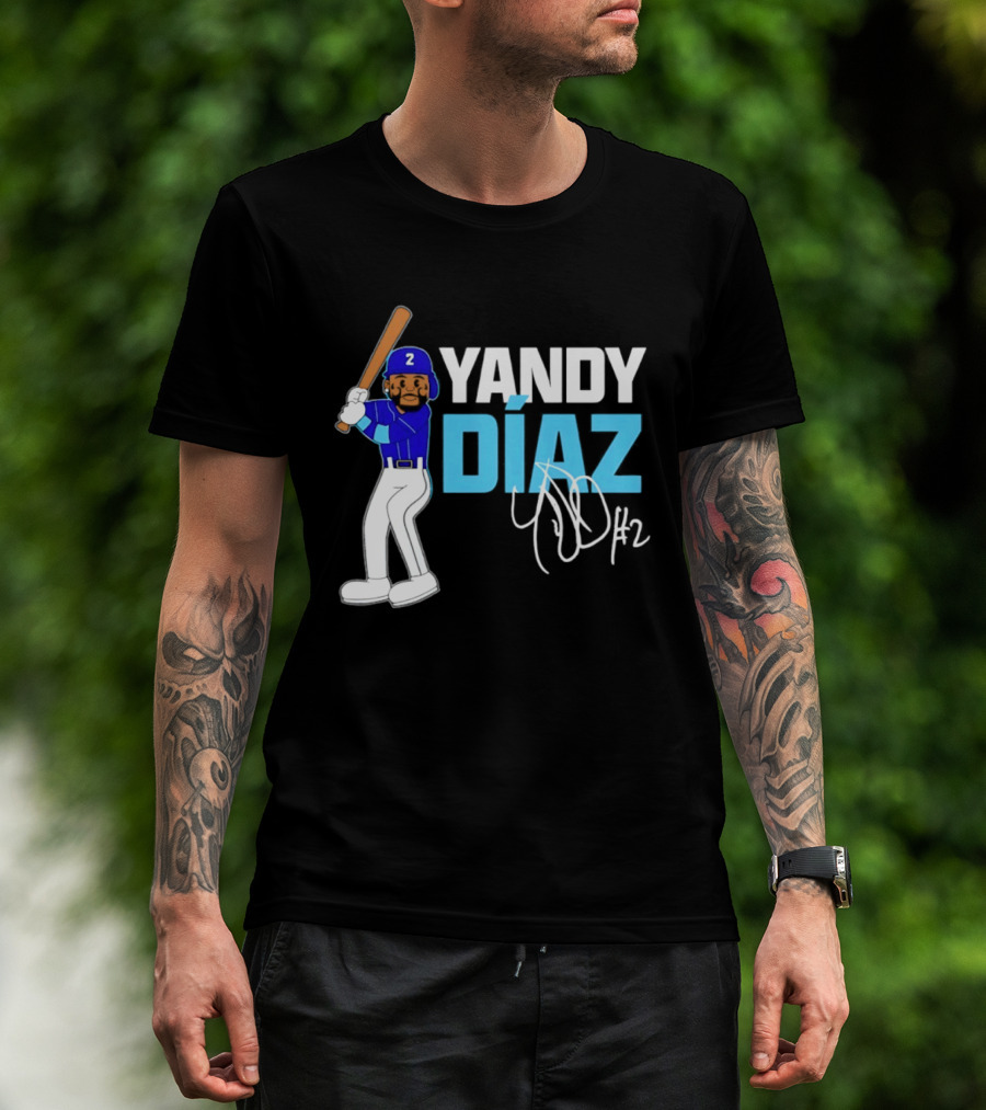 Yandy Diaz Tampa Bay Rays 2026 ALCS Cartoon Player Number 2 T-Shirt