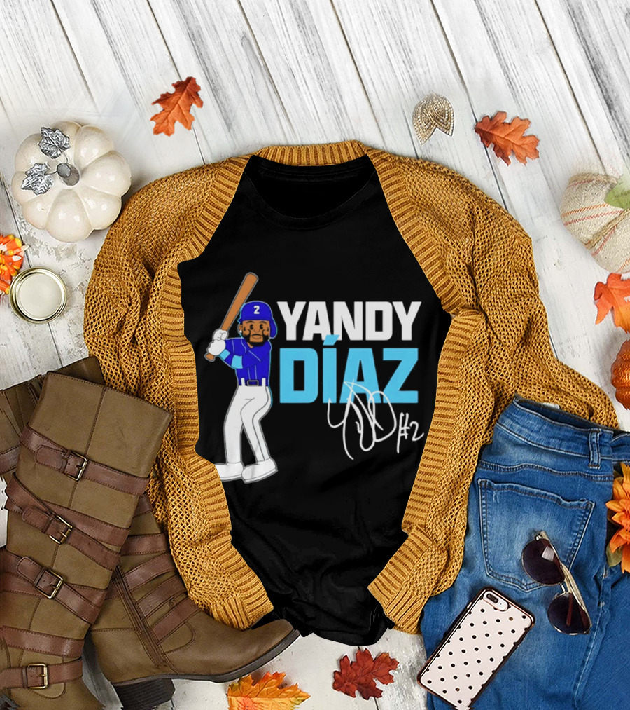 Yandy Diaz Tampa Bay Rays 2026 ALCS Cartoon Player Number 2 T-Shirt