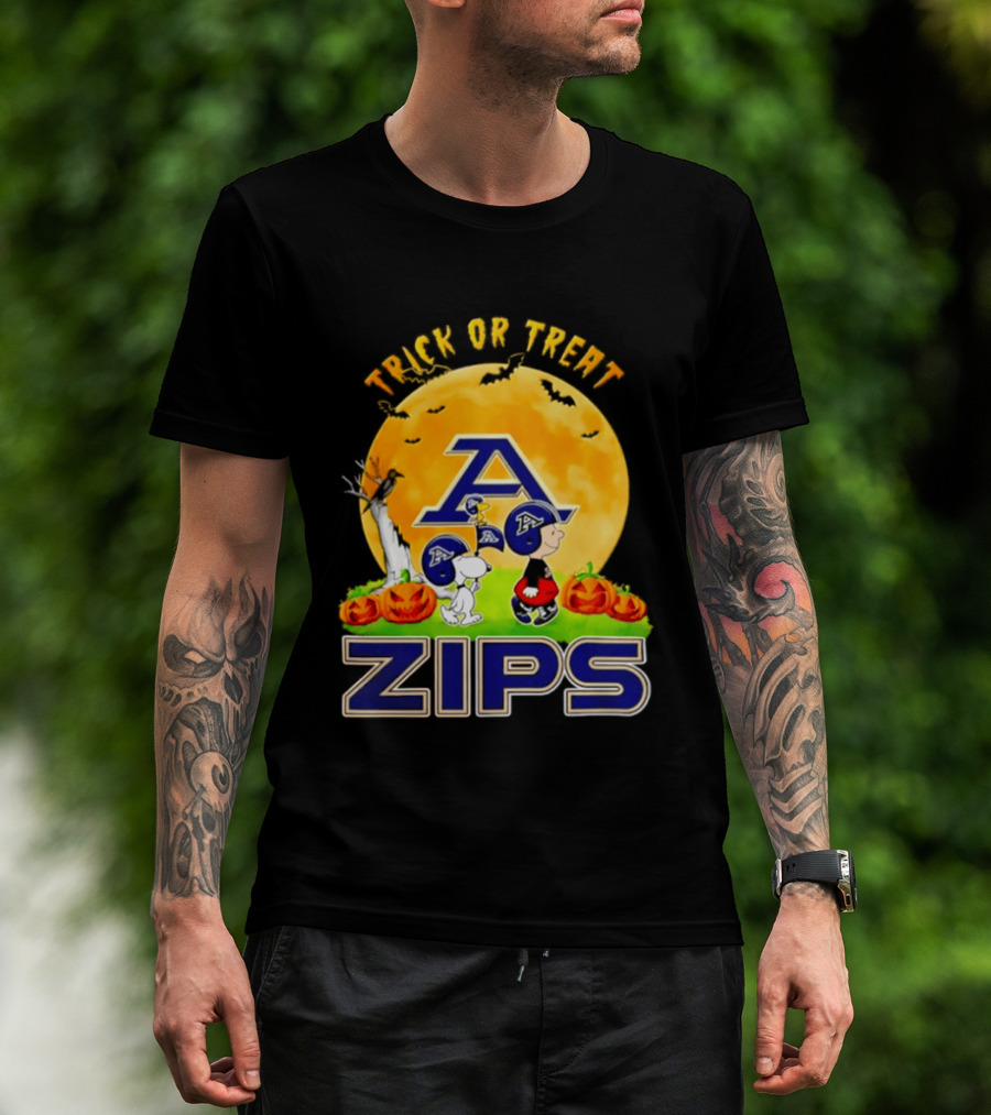Akron Zips Peanuts Trick Or Treat Halloween Abbey Road 2026 T-Shirt