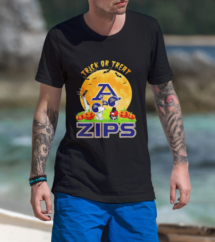 Akron Zips Peanuts Trick Or Treat Halloween Abbey Road 2026 T-Shirt
