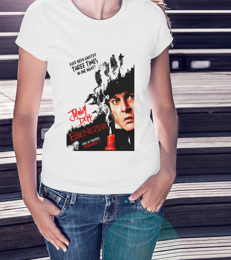 Johnny Depp Ebenezer Ghosted Three Times Movie In Theatres November 13 T-Shirt