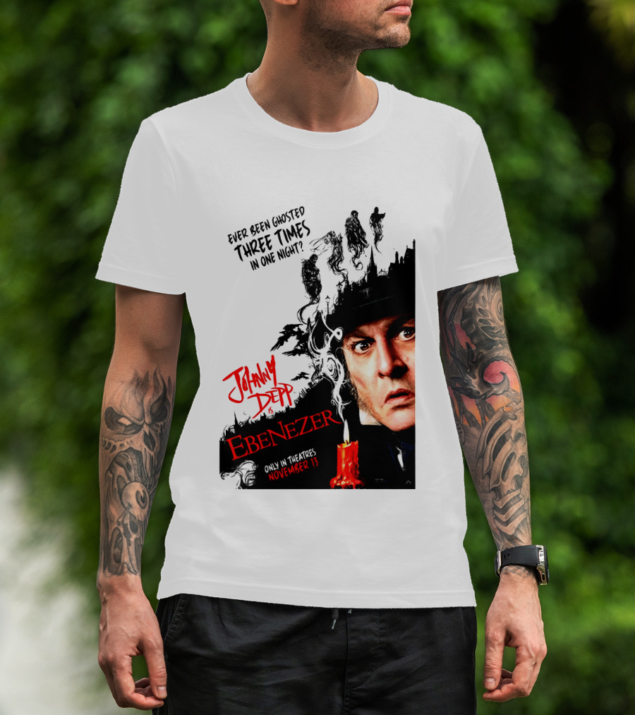 Johnny Depp Ebenezer Ghosted Three Times Movie In Theatres November 13 T-Shirt