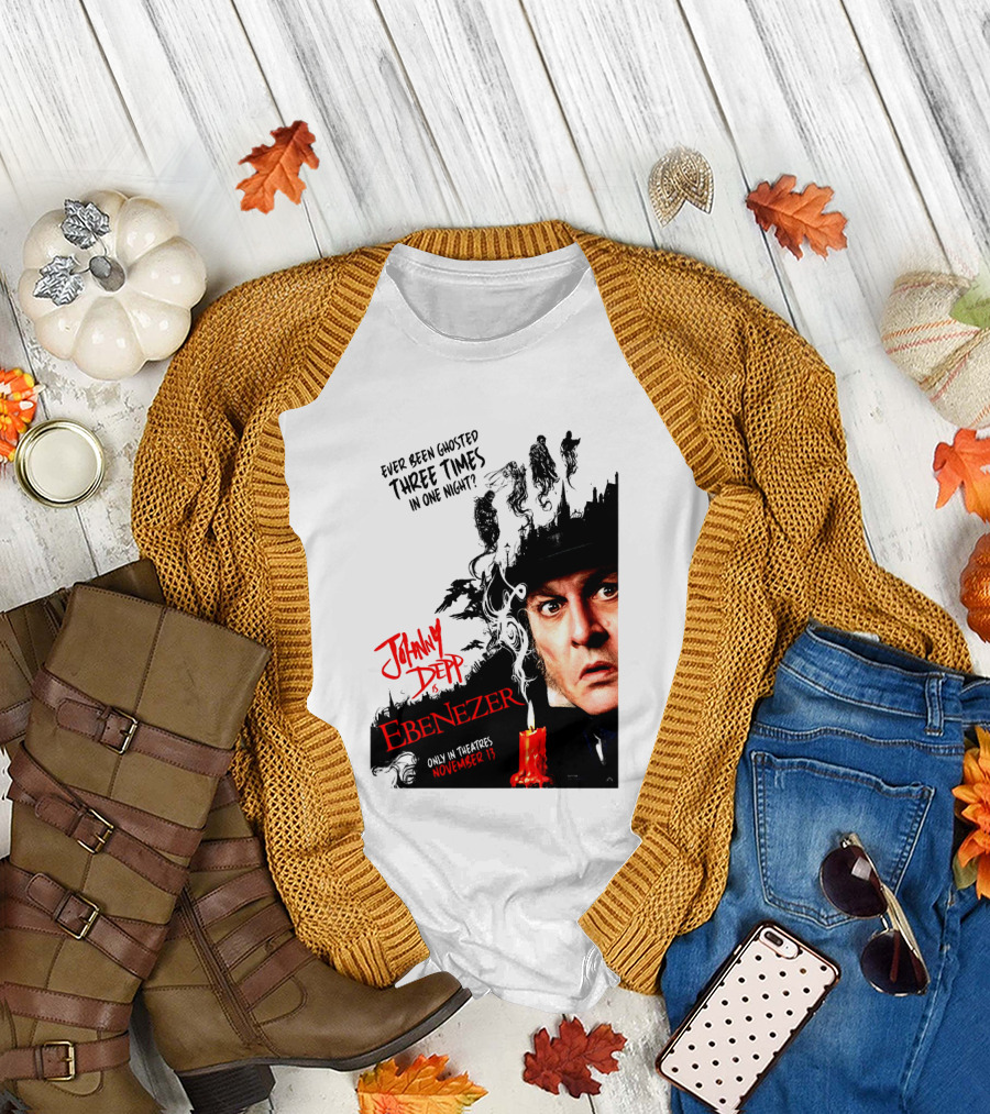 Johnny Depp Ebenezer Ghosted Three Times Movie In Theatres November 13 T-Shirt