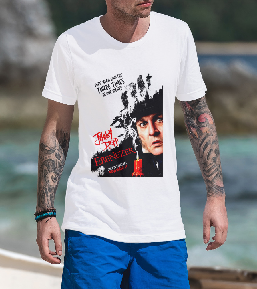 Johnny Depp Ebenezer Ghosted Three Times Movie In Theatres November 13 T-Shirt