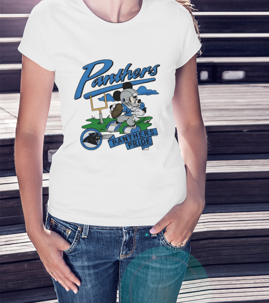 Panthers Pride Mickey Mouse Football Carolina Panthers Disney Collaboration T-Shirt