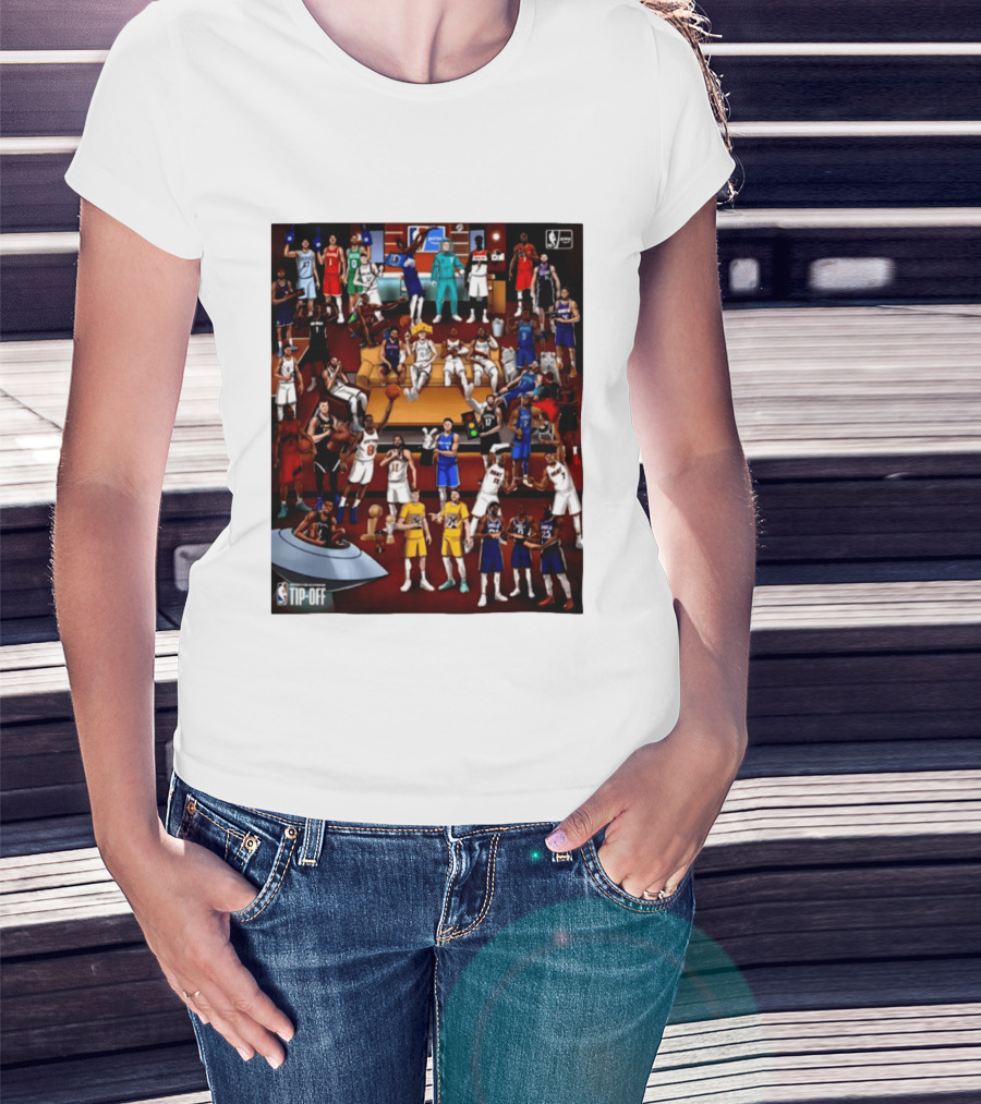NBA 2026 2027 Season Tip Off Cartoon Players All Stars T-Shirt
