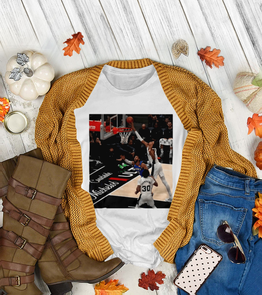 Victor Wembanyama San Antonio Spurs Block Shot Action Thunder Game T-Shirt