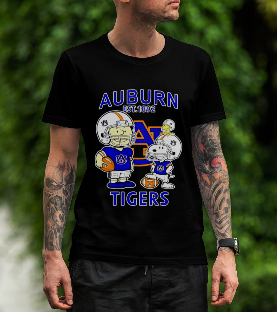 Auburn Tigers 1892 Football Snoopy Charlie Brown Woodstock T-Shirt
