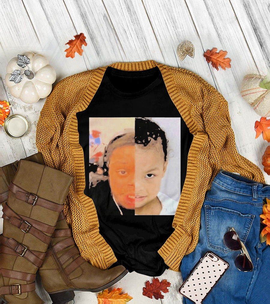 Chrisean Jr Cuffem Split Face Meme Viral Trend T-Shirt