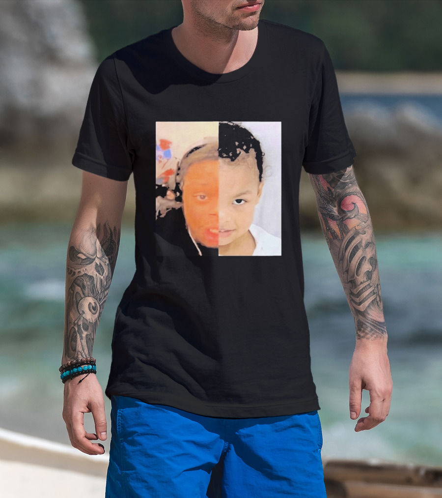 Chrisean Jr Cuffem Split Face Meme Viral Trend T-Shirt