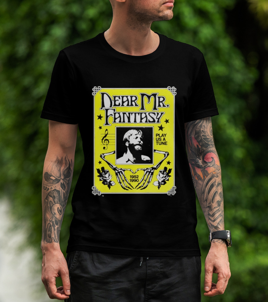 Dear Mr Fantasy Play Us A Tune 1952 1990 Skeleton Musician T-Shirt