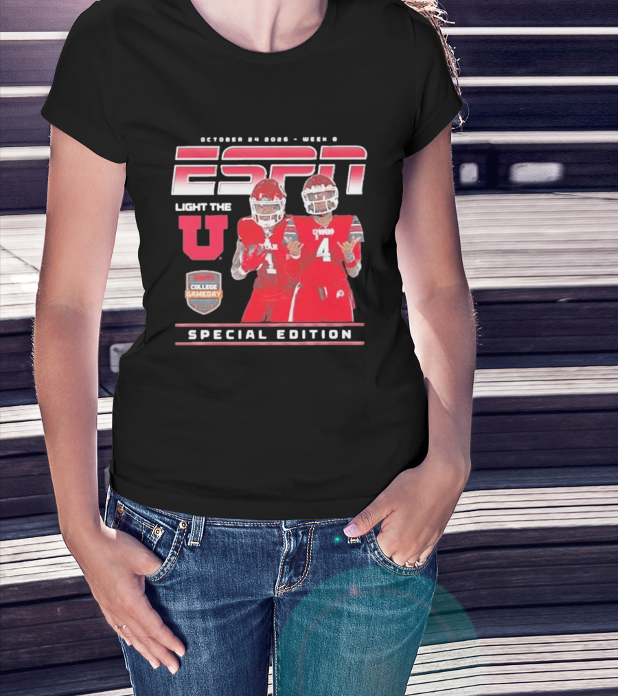 October 30 2022 Week 9 ESPN Light The U Special Edition Utah Utes College Gameday T-Shirt