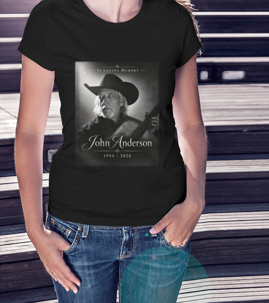 In Loving Memory John Anderson 1954 2026 Cowboy Hat Guitar T-Shirt