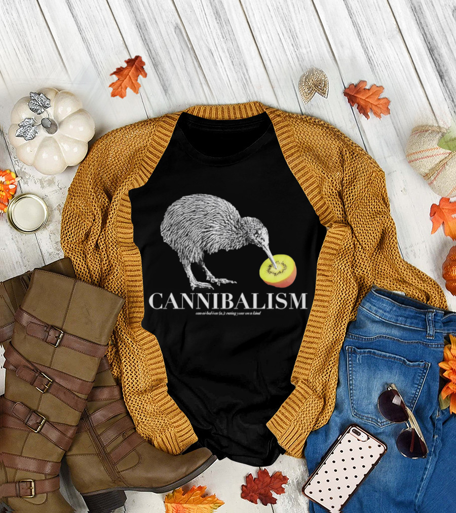 Kiwi Bird Eating Kiwi Fruit Cannibalism T-Shirt