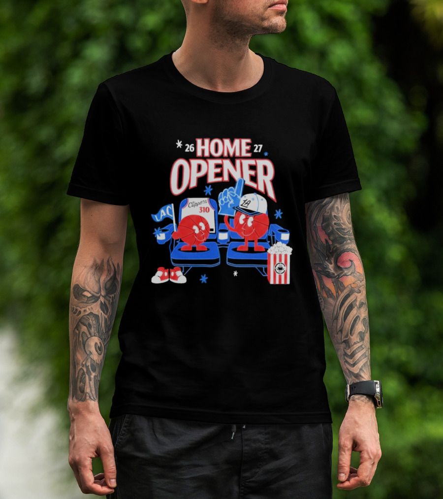 LA Clippers 26 27 Home Opener 310 Jersey LAC Characters Popcorn T-Shirt