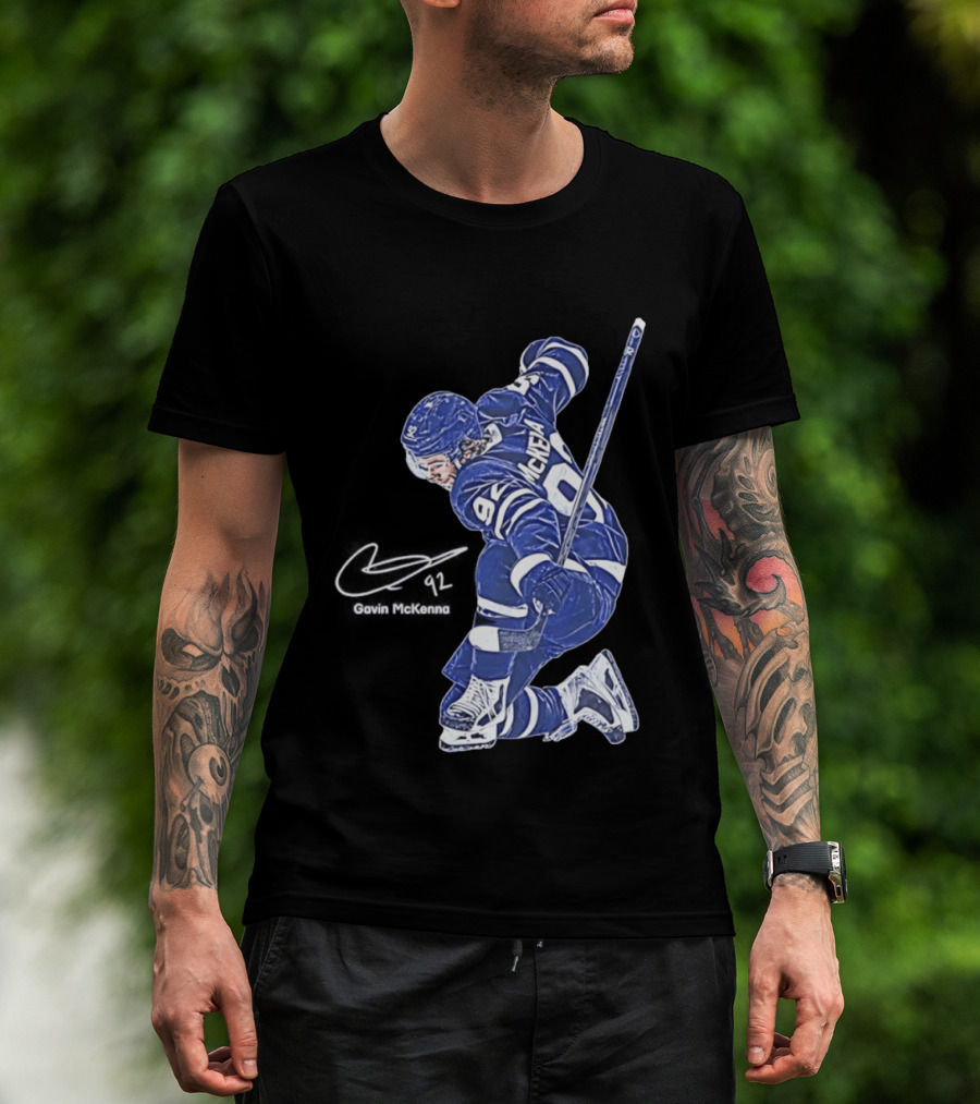 Gavin McKenna 98 Toronto Maple Leafs Pose Signature T-Shirt