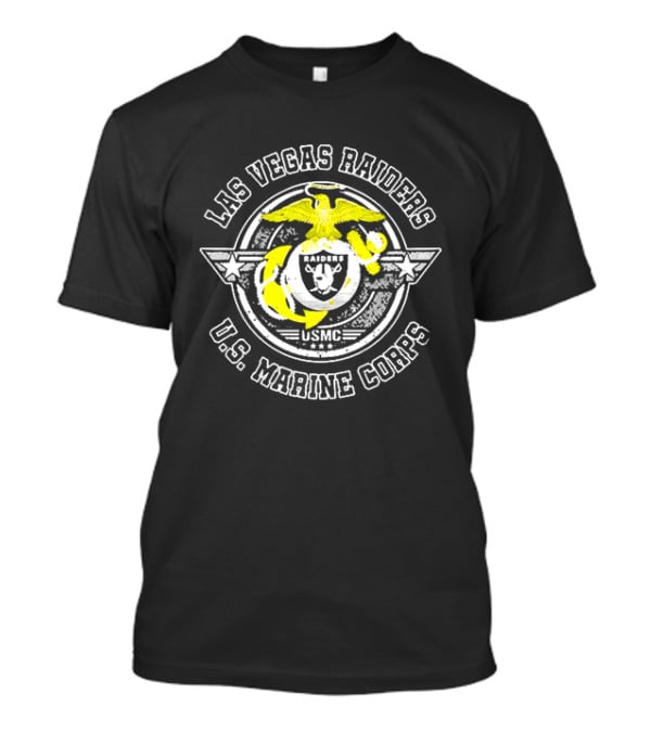 Las Vegas Raiders US Marine Corps USMC Winged Emblem Military Pride T-Shirt