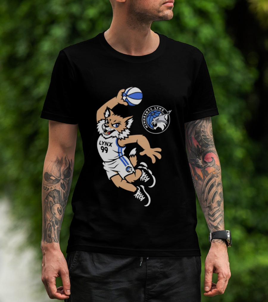 Minnesota Lynx 2026 Prowl Team Mascot Dunking Basketball T-Shirt