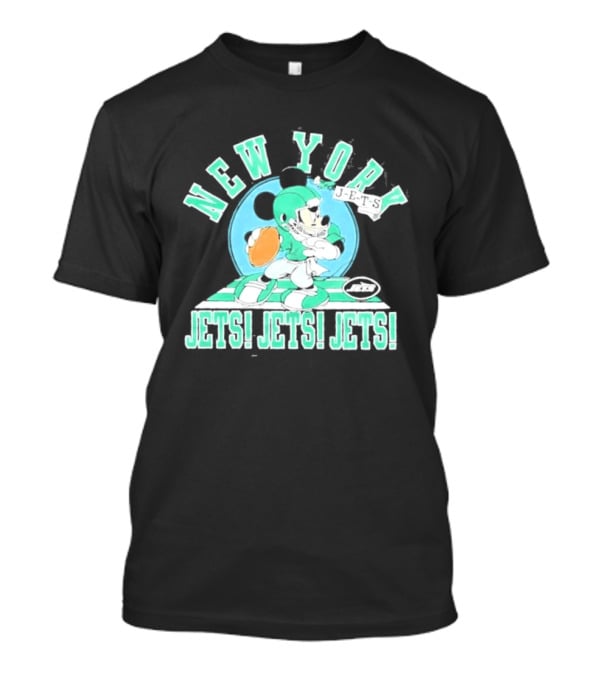 New York Jets Mickey Mouse Football Jets! Jets! Jets! T-Shirt