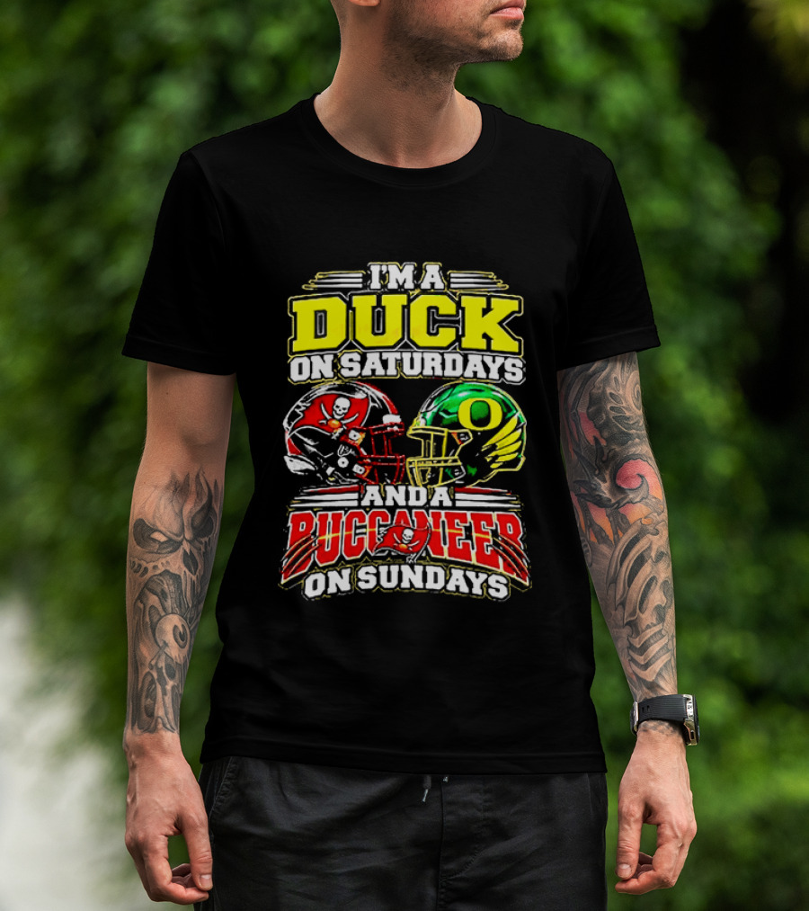 I'm A Duck On Saturdays And A Buccaneer On Sundays Football Fans T-Shirt
