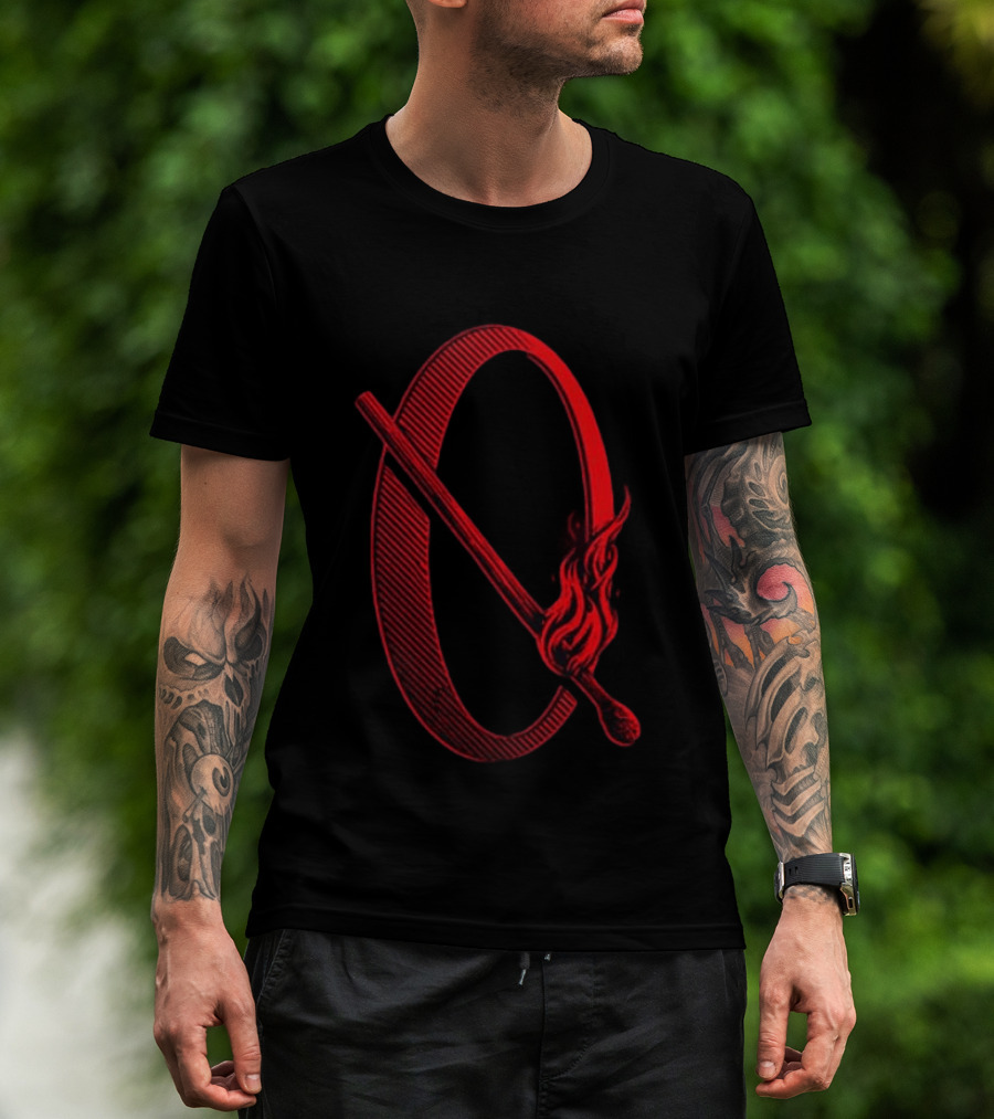Queens Of The Stone Age Perfecth Album Q Flaming Matchstick T-Shirt