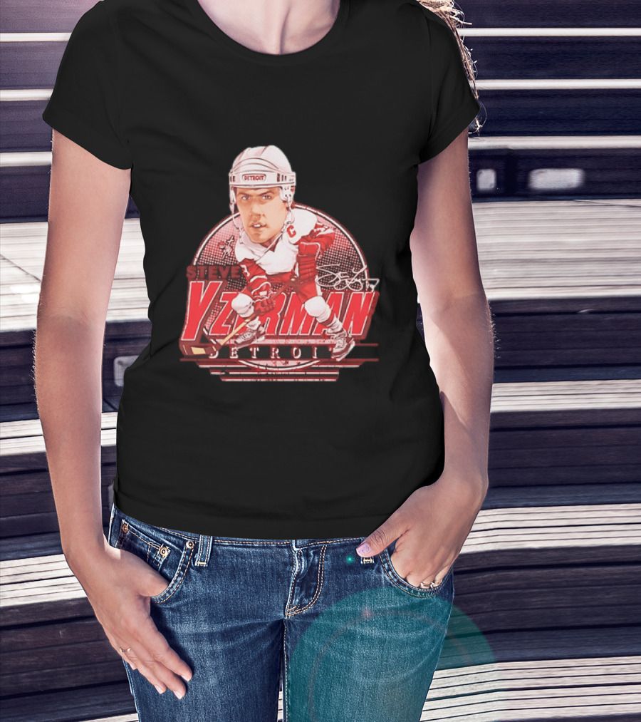 Steve Yzerman Detroit Red Wings Bruce Stark Collection Away Signature T-Shirt