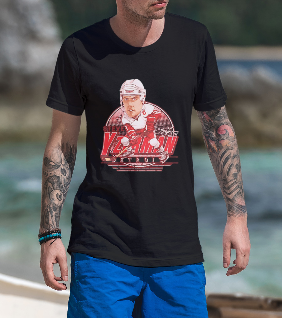 Steve Yzerman Detroit Red Wings Bruce Stark Collection Away Signature T-Shirt