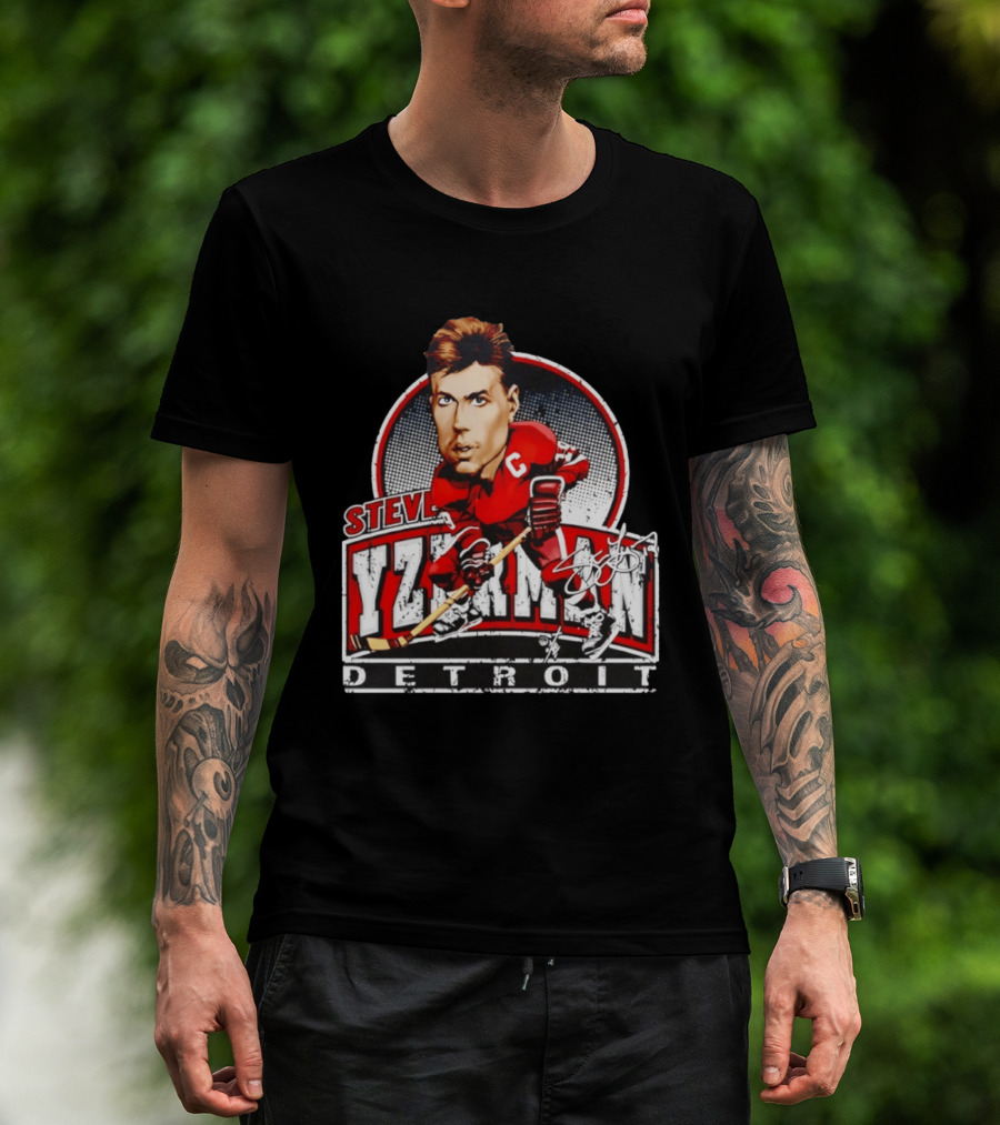 Steve Yzerman Detroit Red Wings Bruce Stark Collection Signature T-Shirt