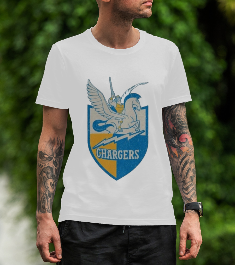 Los Angeles Chargers Disney Hercules Pegasus Collaboration T-Shirt