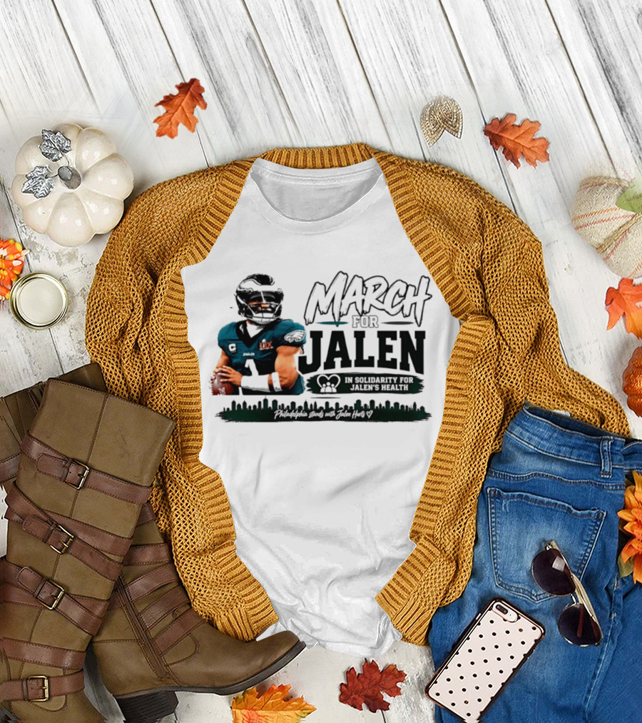 March For Jalen Hurts Philadelphia Eagles Solidarity For Brain Health T-Shirt
