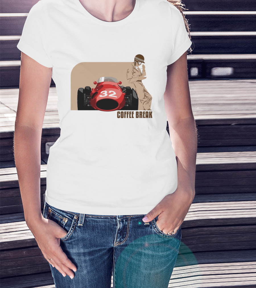 Maserati 250F 32 Vintage Racing Coffee Break T-Shirt